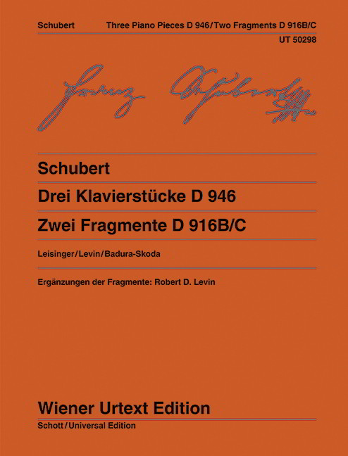 Schubert: Three Piano Pieces D 946 and Two Fragmentary Piano Pieces D916/C published by Wiener Urtext